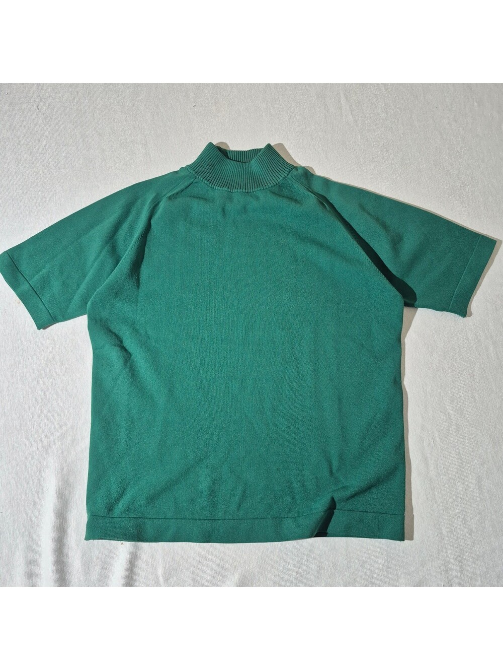Vintage McGregor Miracle L Large 70s short sleeve mock neck top